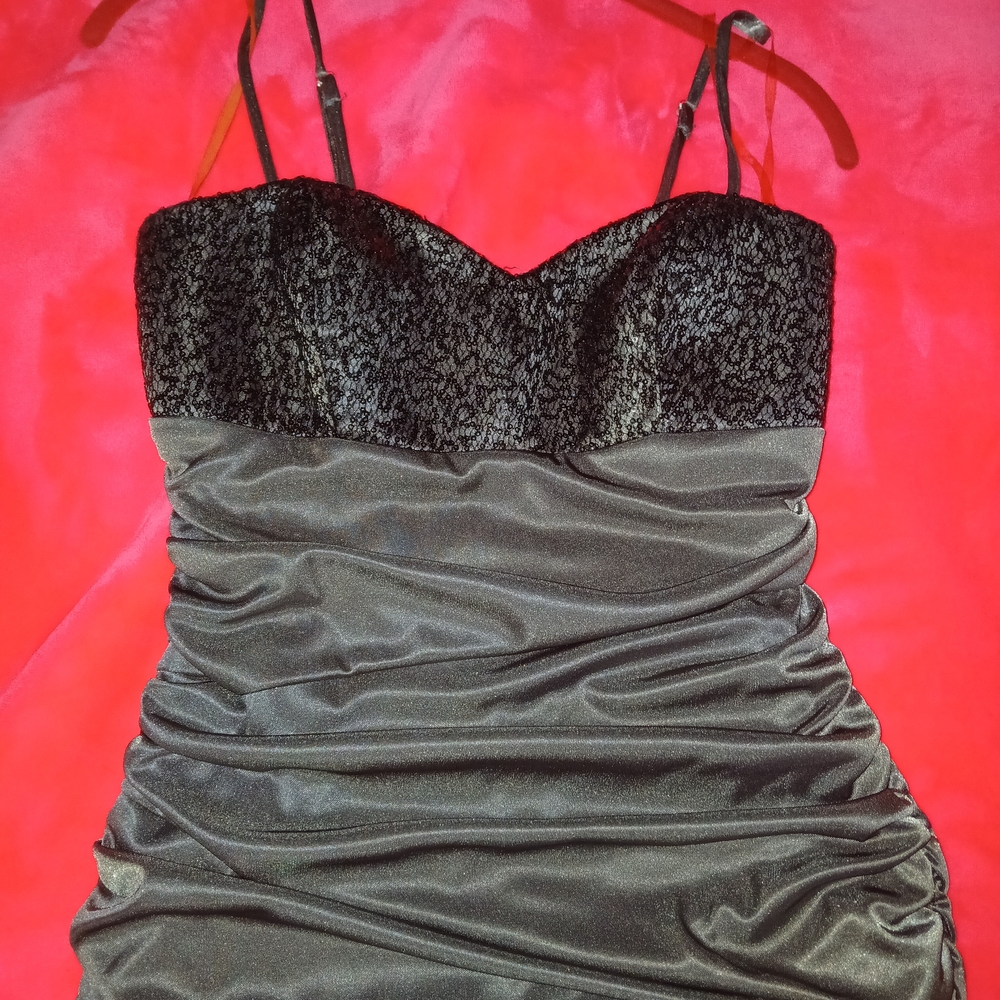 Speechless Gray Silver Sequined Satin Ruched Dress Weddings Spring Summer
